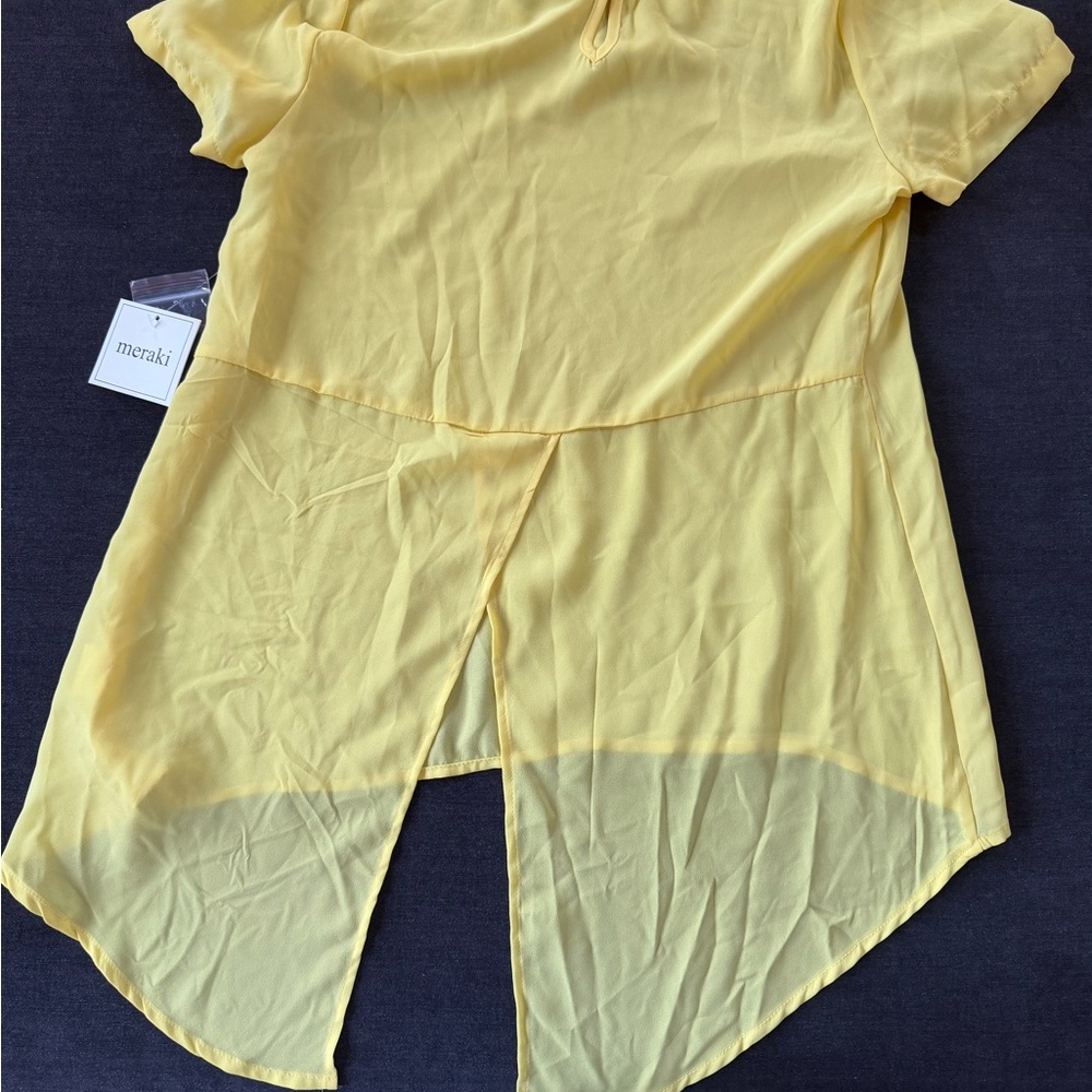 Meraki Light Yellow Sheer Blouse